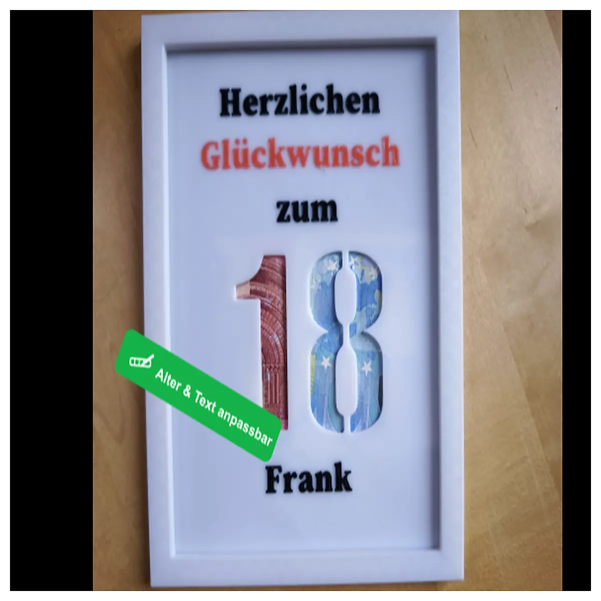 personalized money 18th birthday with frame custom cash card holder milestone birthday present for son daughter