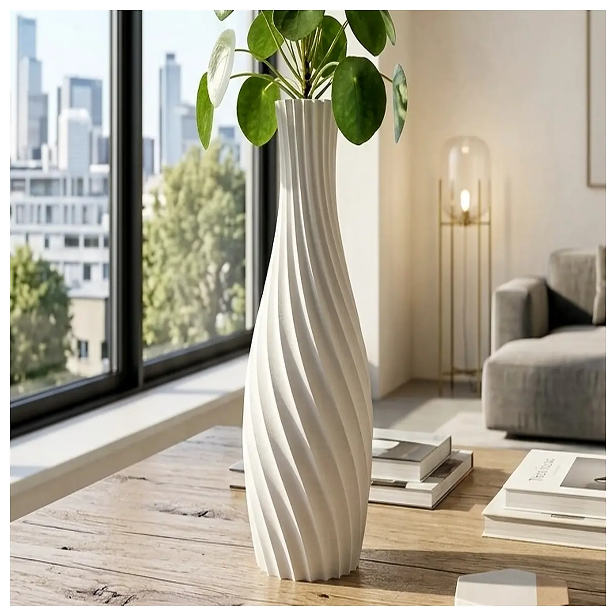 spiral vase modern home decor tall twisted glass cylinder for dried flowers