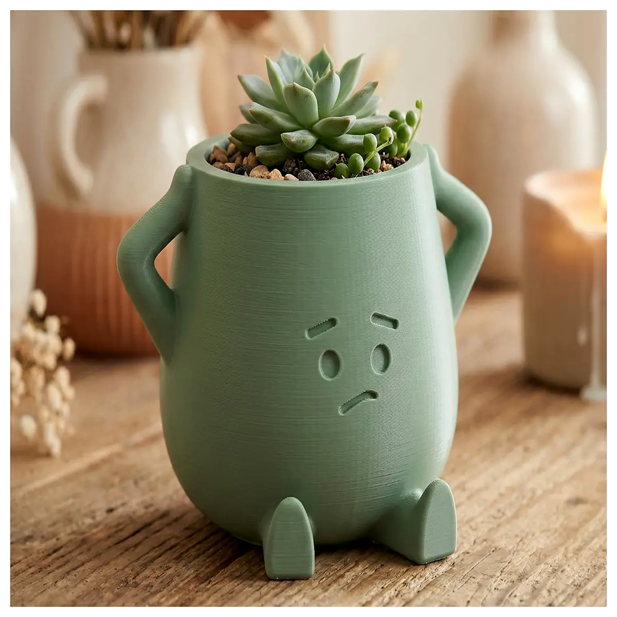 Cute Pouty Flower Pot Desktop Decoration Planter Floral Arrangement Creative Ornament Indoor Decor