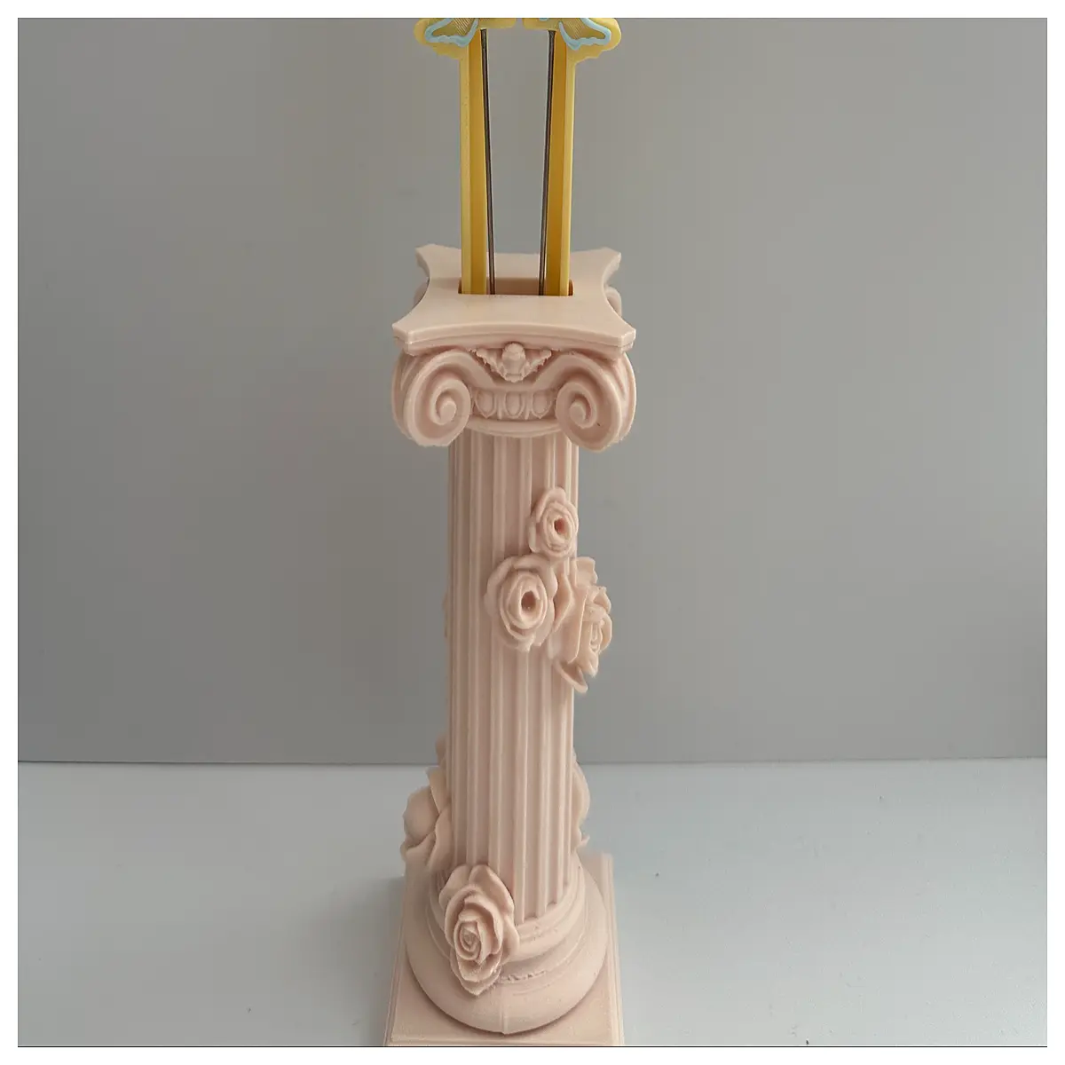 Rose Arch Puzzle Pen Holder Base Desktop Decoration Creative Miniature Accessory Kids Bean Toy Parts Bean Pen Stand