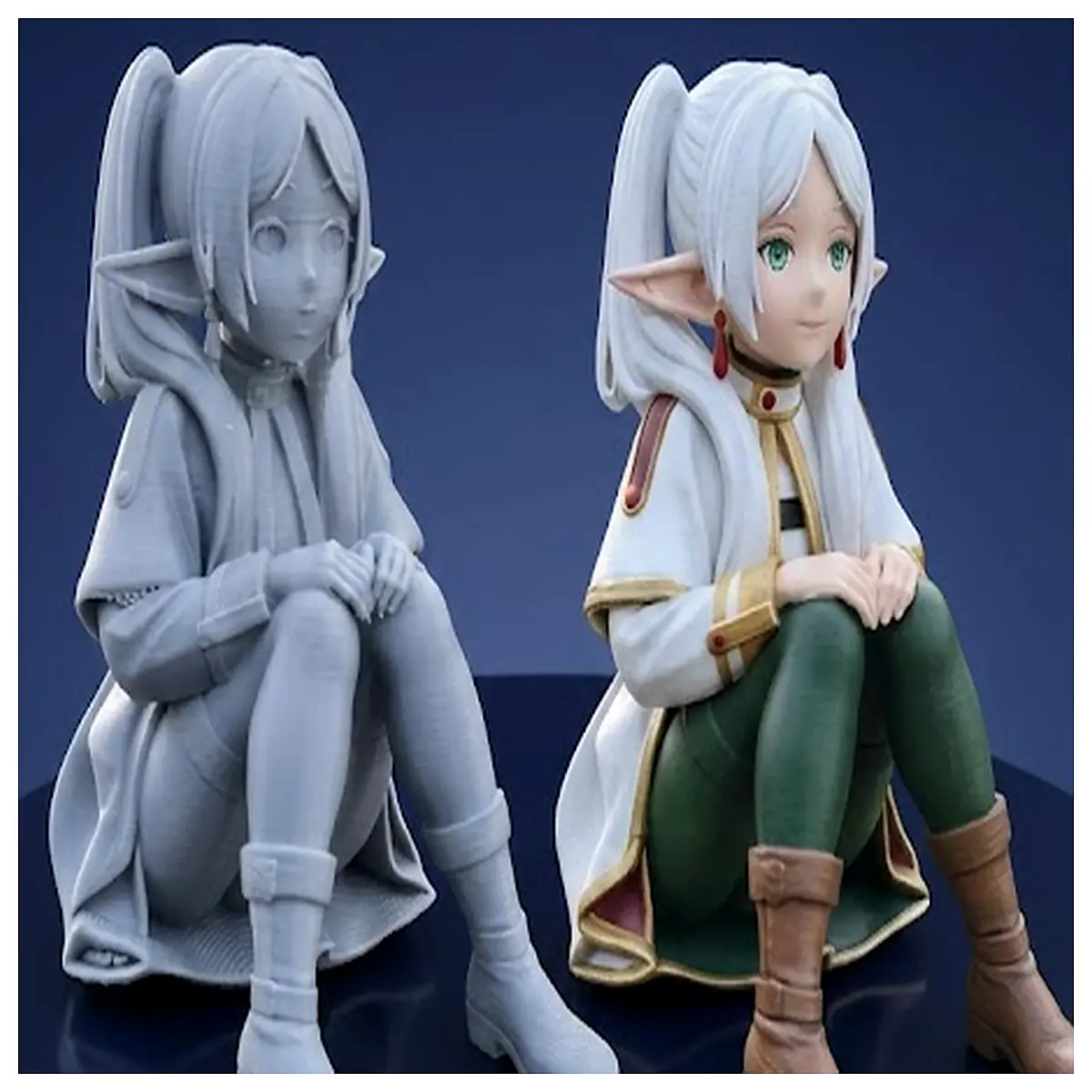 Frieren Sitting Pose Model Figurine Anime Collectible Item Game Accessory Frieren Statue