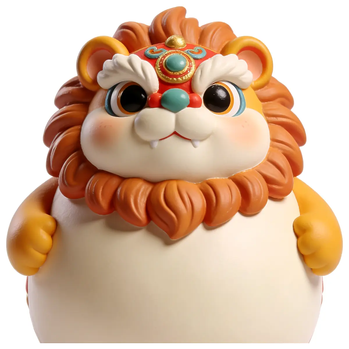 Q Version Fat Lion Figurine Collectible Toy Anime Accessory Chubby Plush Model
