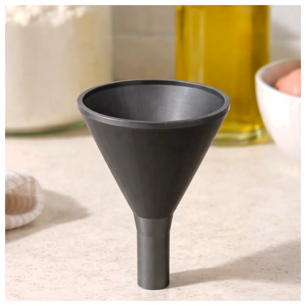 long handle kitchen funnel stainless steel no drip cooking oil transfer spout