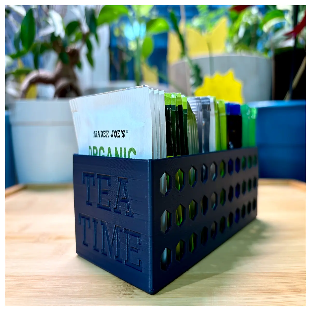 Tea Bag Holder Organizer Automatic Rotating Tea Box Tea Storage Shelf Kitchen Organizer Tea Lovers Essential Space Saving