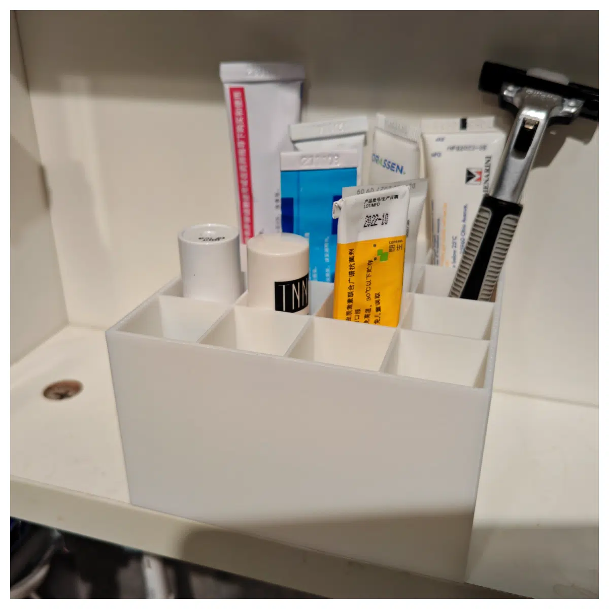 Mirror Cabinet Storage Boxes 3 in 1 Multi Grid Organizer Bathroom Shelf Dividers 4 9 16 Slot Storage Boxes