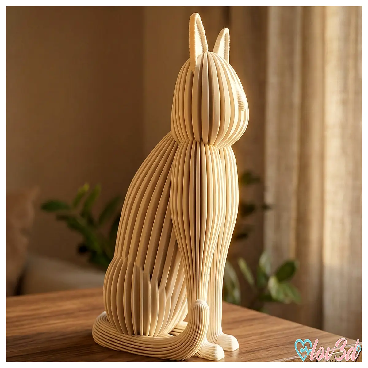 modern abstract cat sculpture art piece for living room desk decor