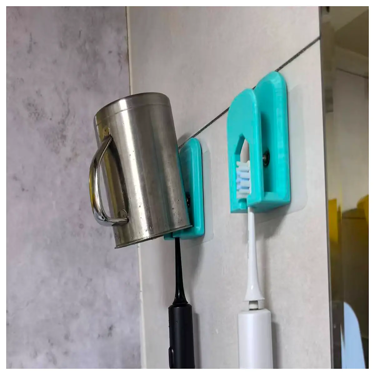 toothbrush holder wall mount adhesive no drilling bathroom organizer rack for toothpaste cups
