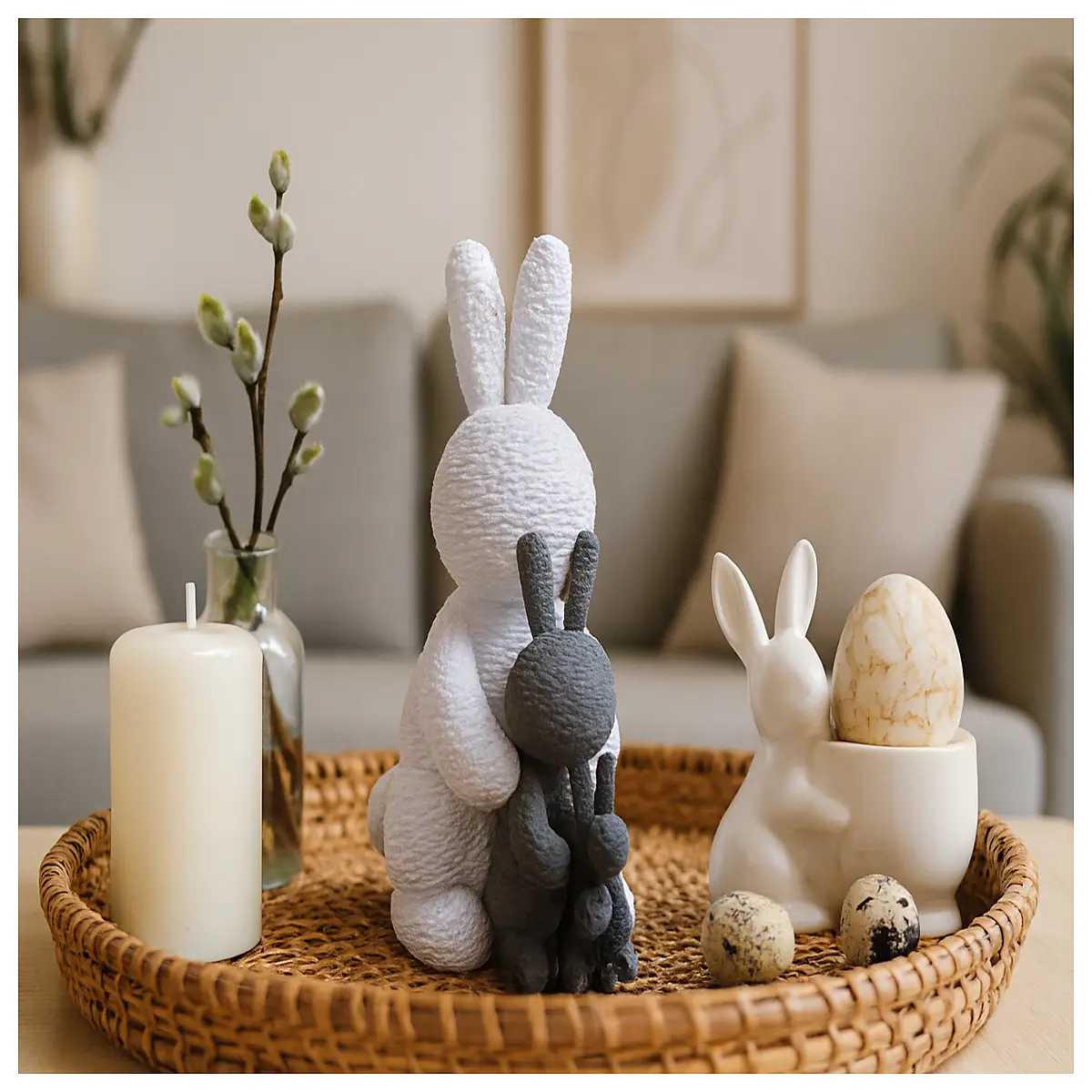 plush cuddly rabbit family set soft hugging stuffed animals for kids baby nursery decor gift