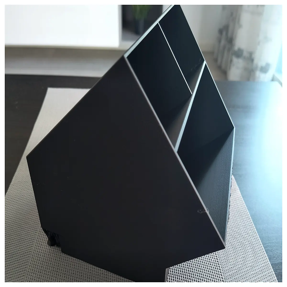 tilted desk pen holder with cable management hole slanted organizer for office supplies and charging cord routing