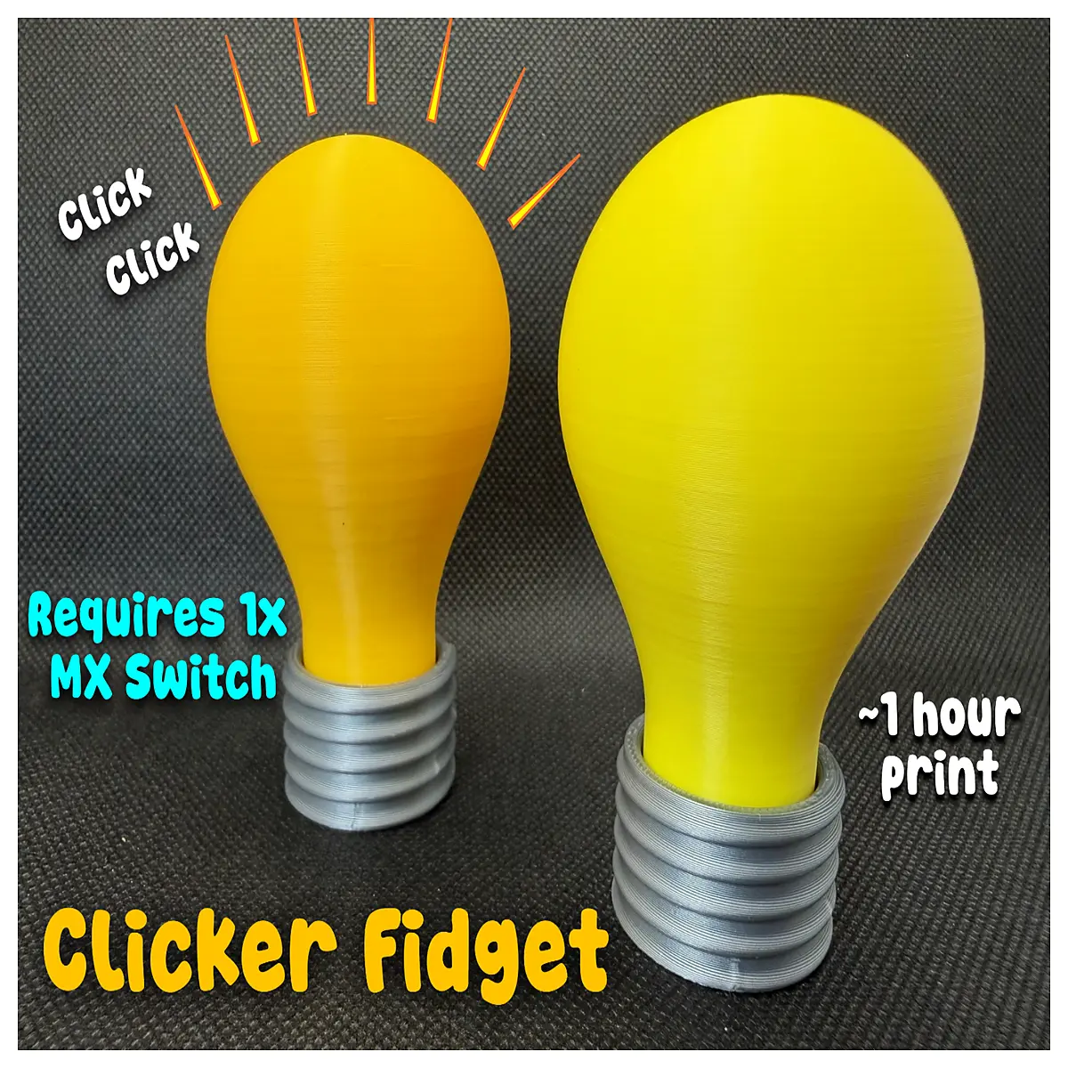 Stress Relief Bulb Clicker Toy Approx 1 Hour Tactile Relaxation Anxiety Release Puzzle Fun Suitable for Kids Adults