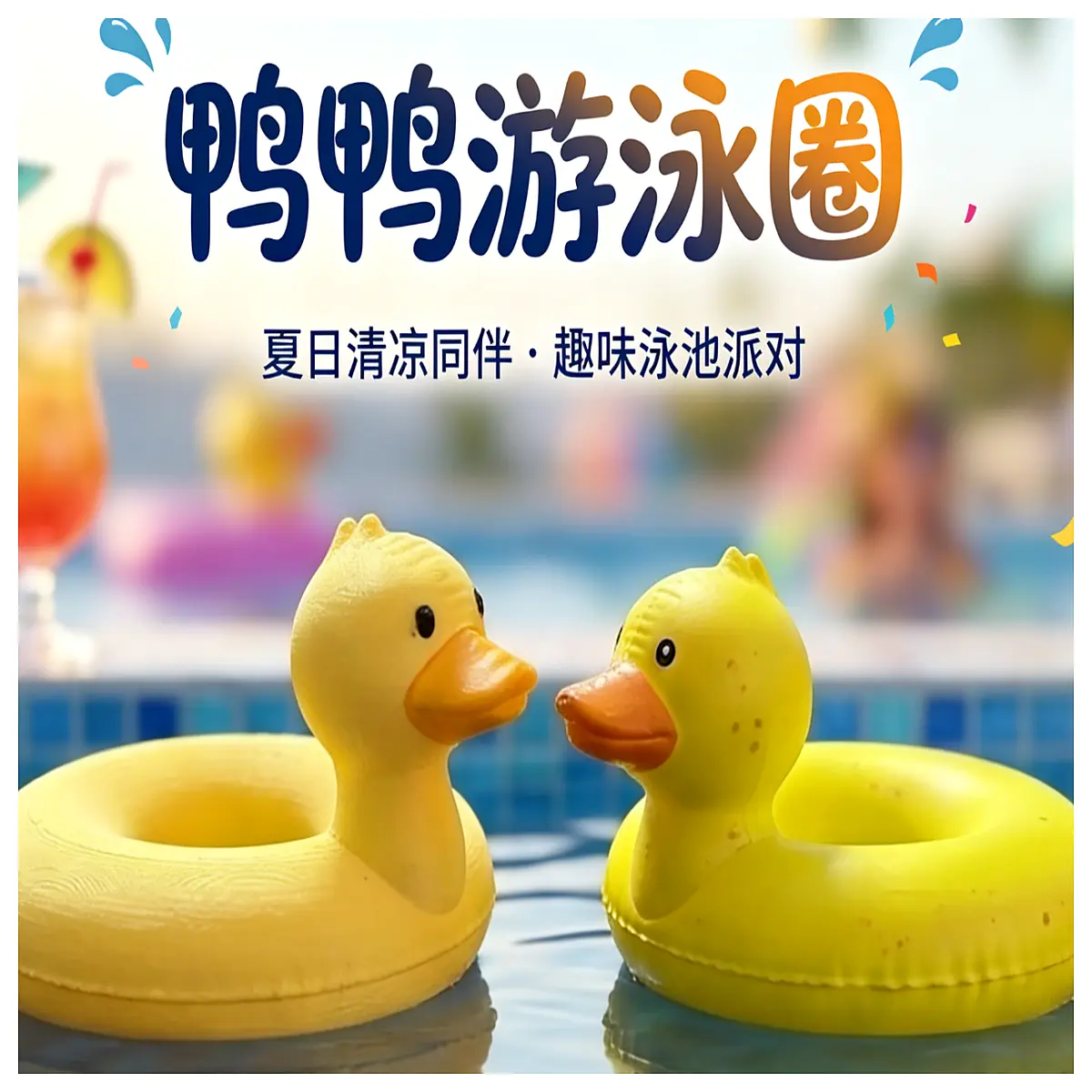 Ducky Floating Ring Pool Toy Duck Toys Party Decorations Ducky Birthday Gift Ducky Party