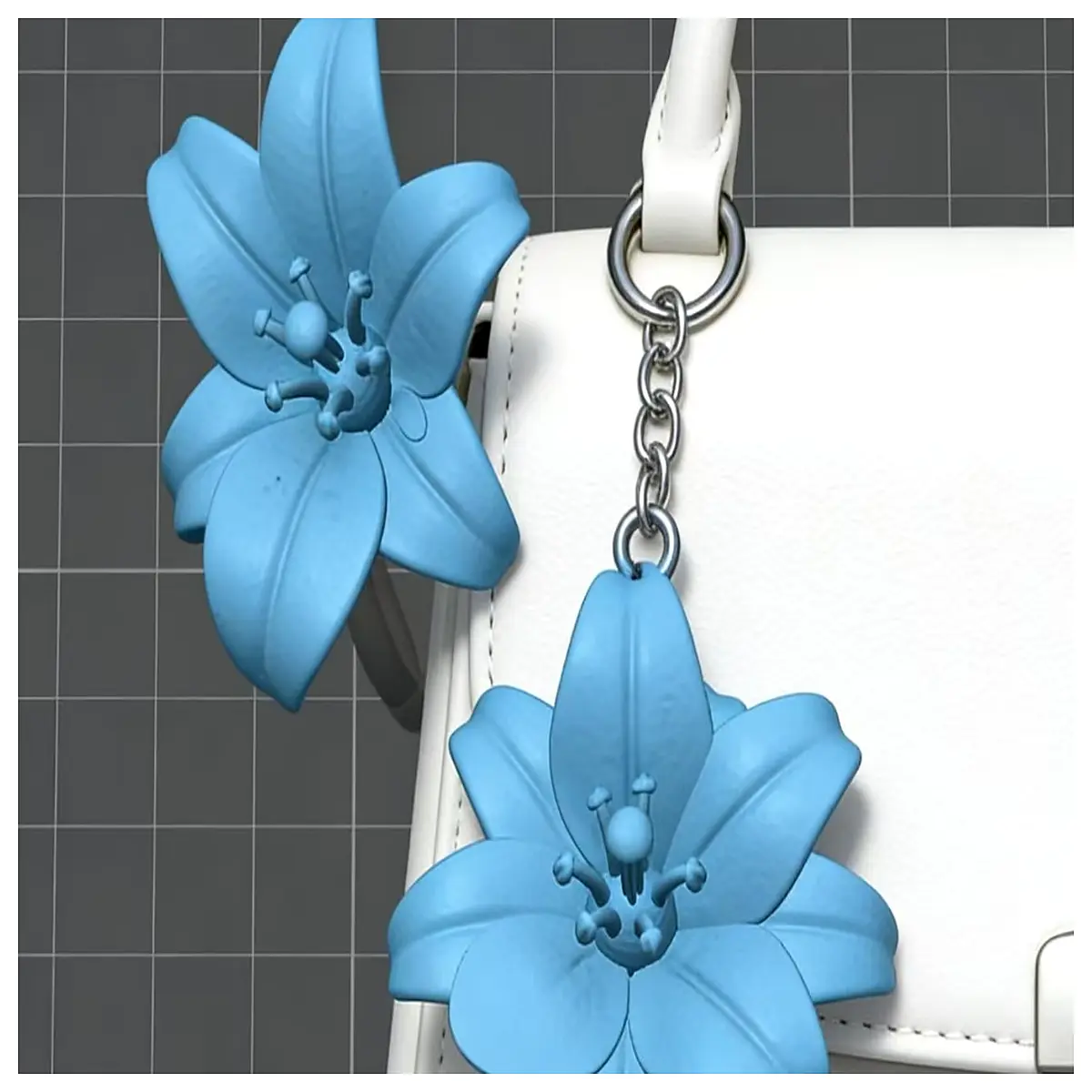 Porous Lily Flower Charm Artificial Flower Keychain Home Decor Girlfriend Floral Accessories
