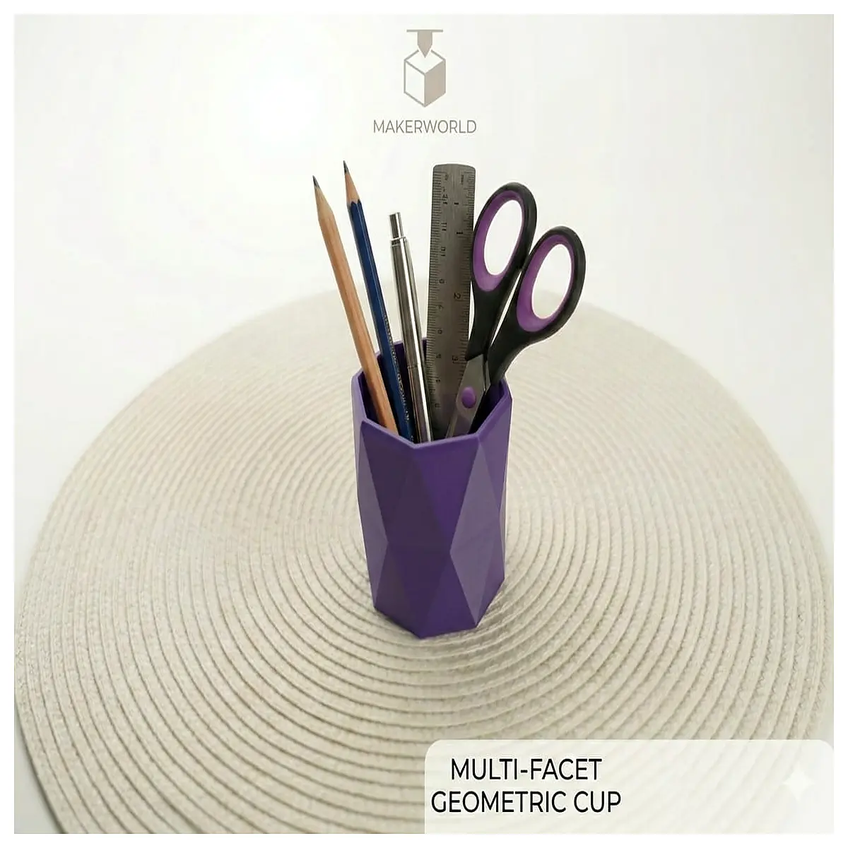 Multi faceted Geometric Cup Desk Organizer Pen Holder Storage Decorative Accessory Office Supplies Creative Gift