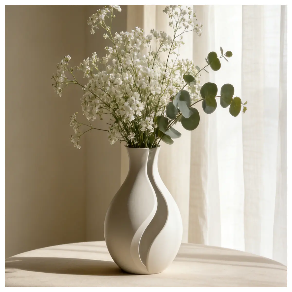 Ceramic Vase Decoration Desktop Floral Arrangement Living Room Bedroom Decor Bouquet Alternative