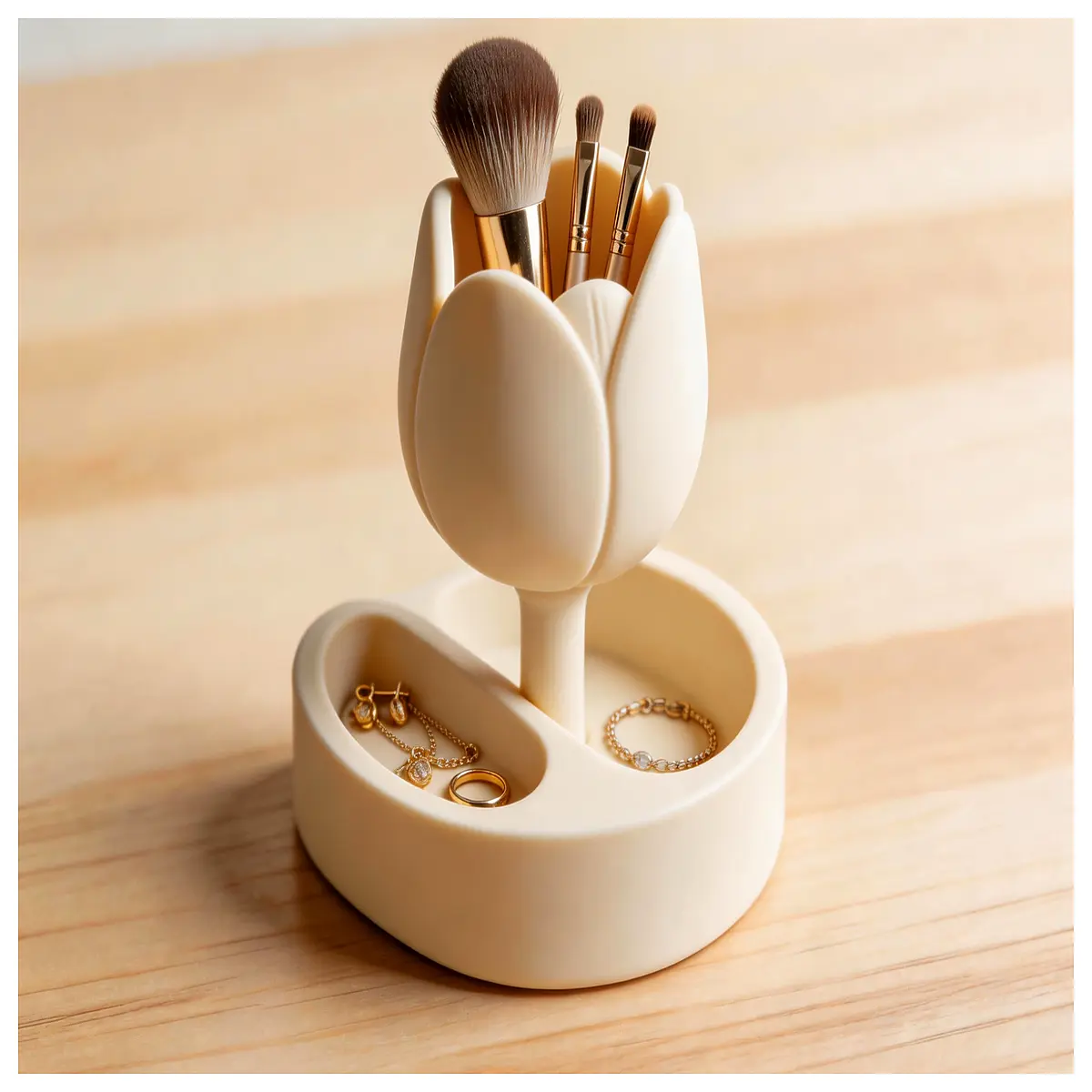 Tulip Flower Pen Holder Organizer Floral Storage Tube Desk Organizer Creative Stationery Box Office Supplies