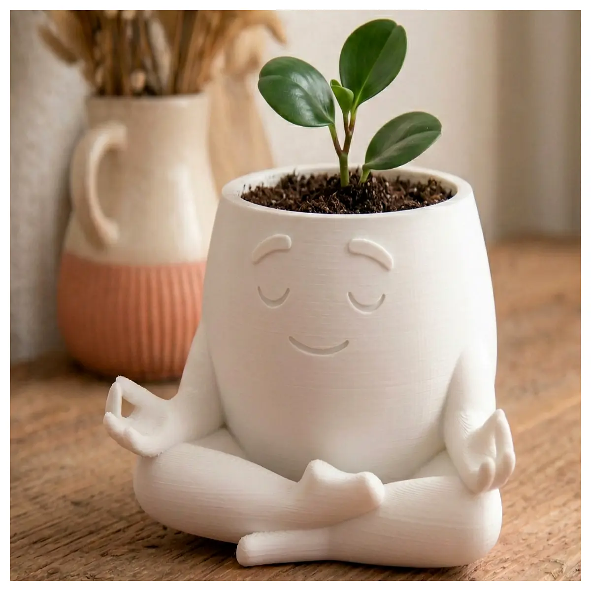 Meditation Planter Zen Vase Floral Arrangement Home Decor Tranquil Space Zen Culture Ornament Meditation Planter
