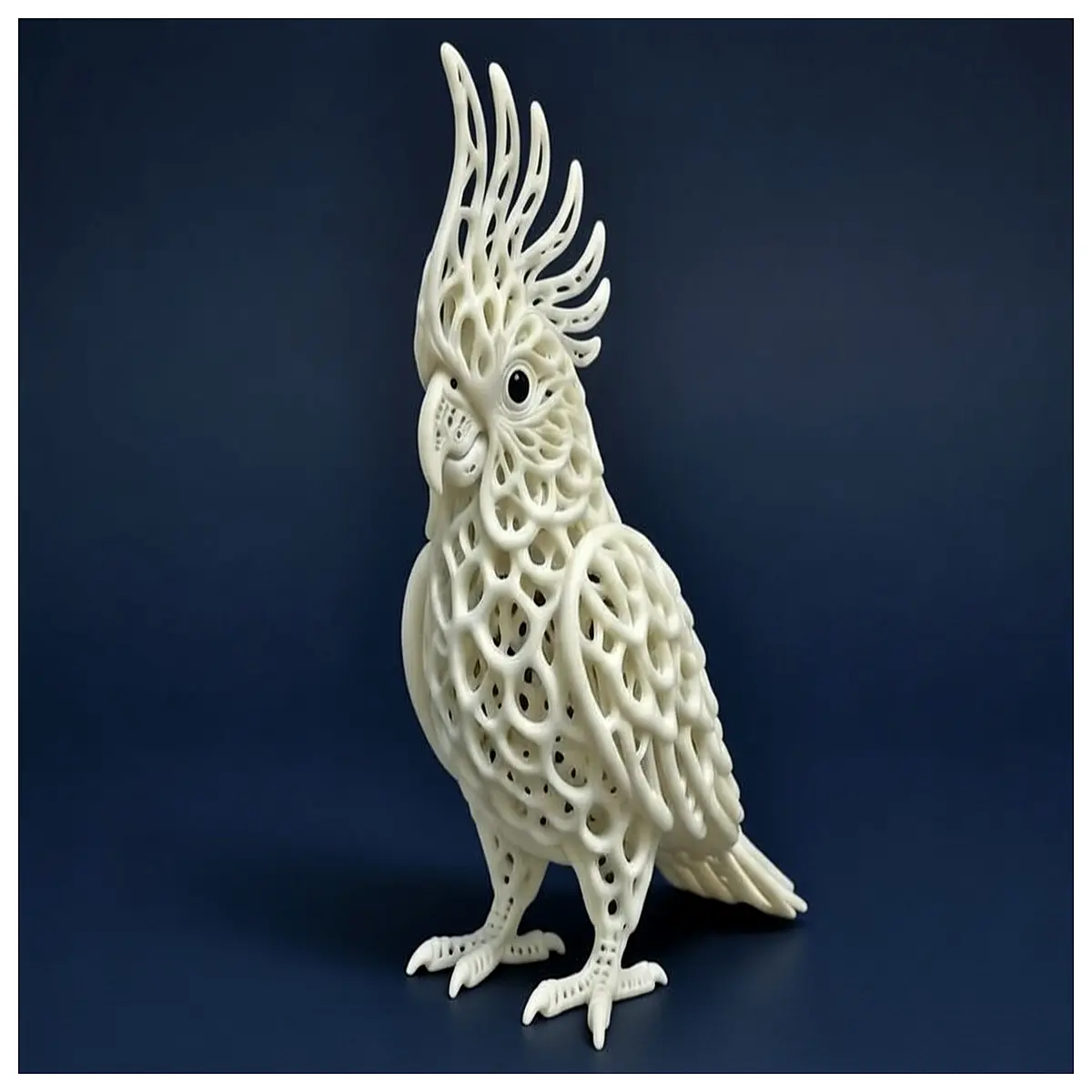 Elegant Headed Parrot Sculpture Hollow Animal Figurine Parrot Decoration Bird Art Gift Idea