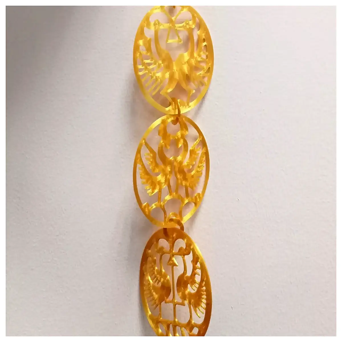 Jin Dynasty Gold Ornament Double Phoenix Design Mounting Ring Chain Decorative Piece Ancient Craftsmanship Ornament