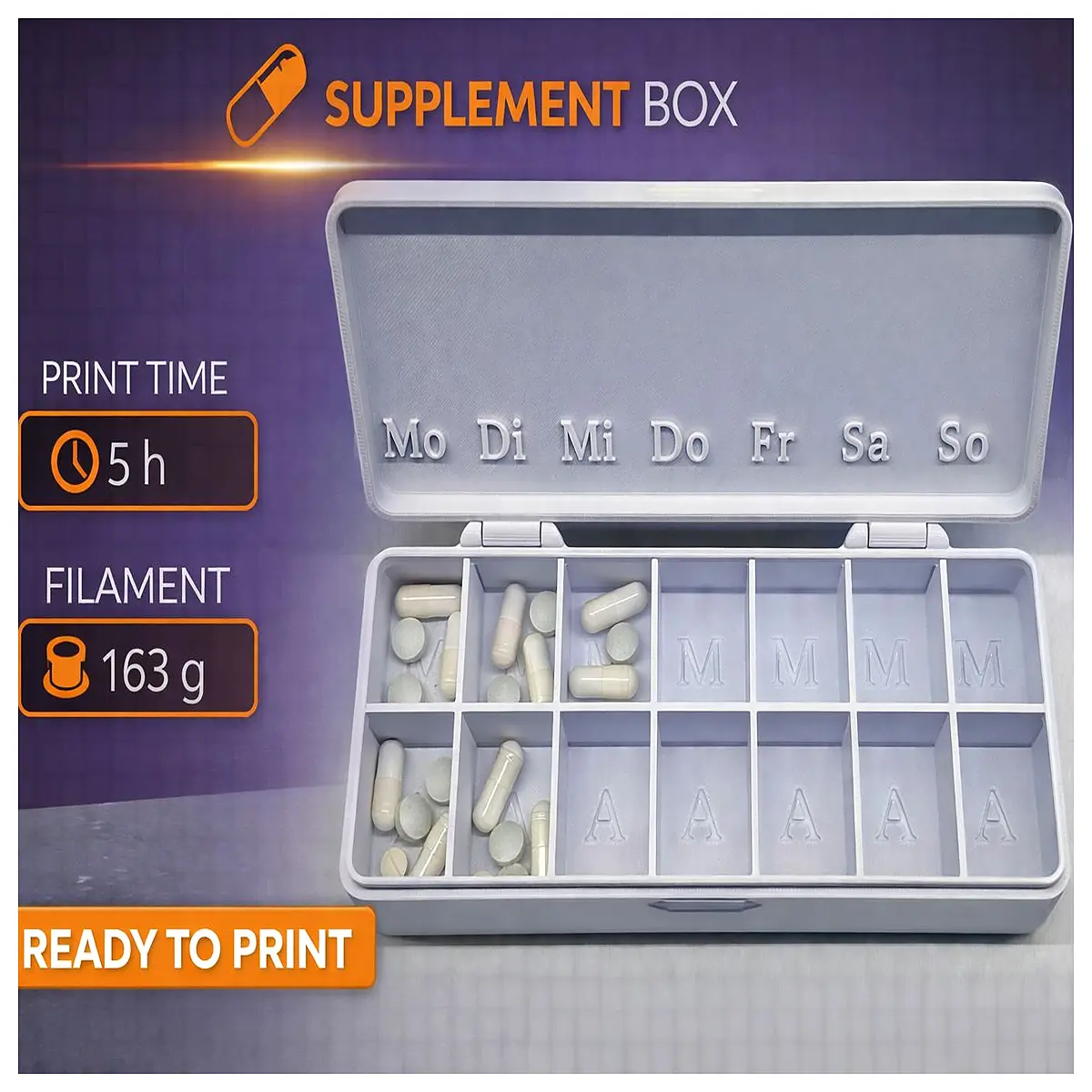 daily vitamin pill organizer box with time slots large capacity weekly medicine dispenser for travel and home use