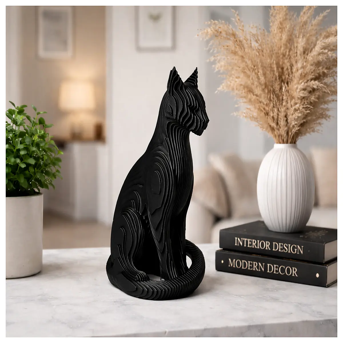 Decorative Cat Figurine Small Cute Home Decor Cat Ornament Pet Decoration Accessory