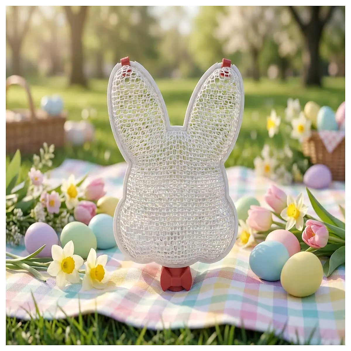 Thermoformed Flexible Easter Bunny Lead Easter Decoration Rabbit Toy Soft Bunny Figure Holiday Accessory