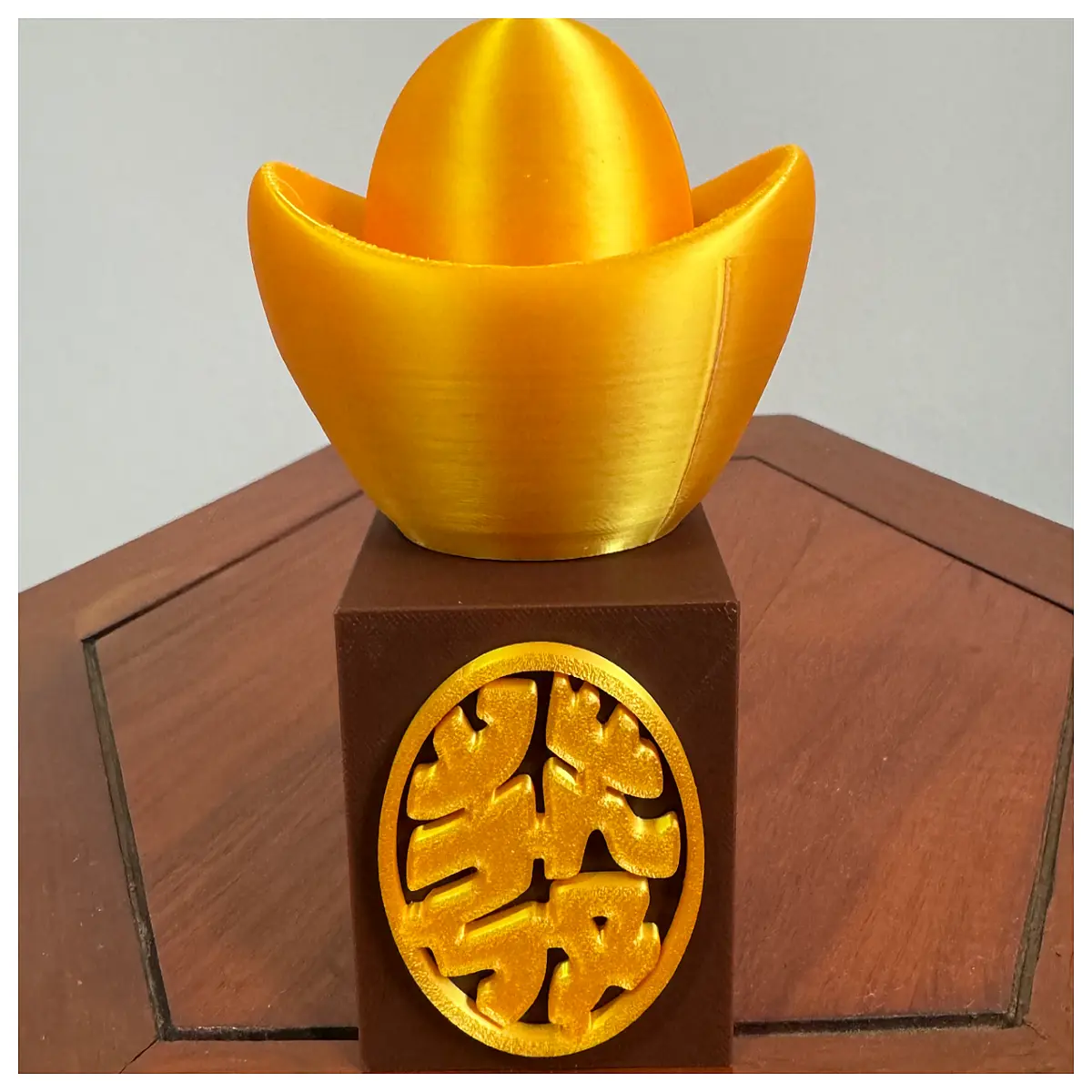 lucky ingot home decor feng shui wealth symbol gold coin statue for office desk gift prosperity charm