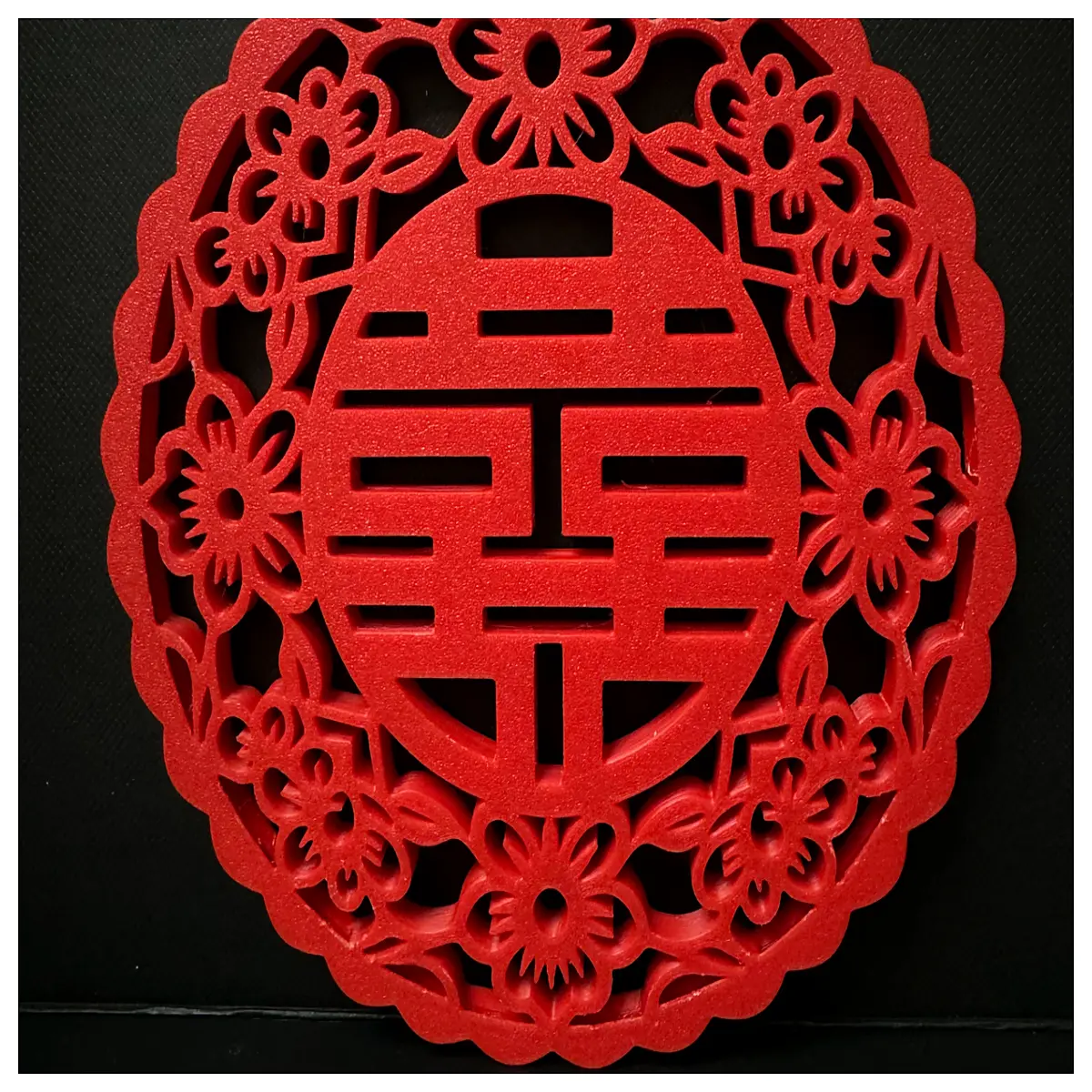 traditional chinese wedding red decorations with double happiness symbol for bride groom ceremony props