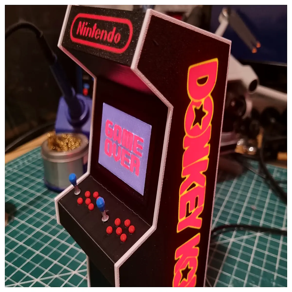 Mini Arcade Cabinet Box Retro Game Machine Parts Classic Arcade Decoration Game Theme Toy Arcade Components