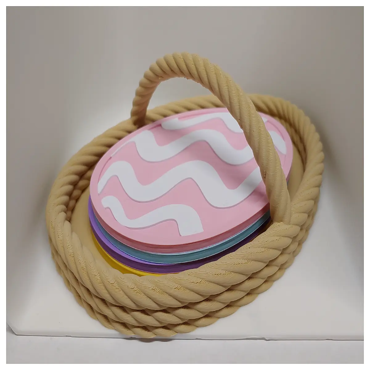 Woven Rattan Storage Basket Cup Mat Easter Egg Holder Festive Decoration Egg Organizer Creative Home Decor