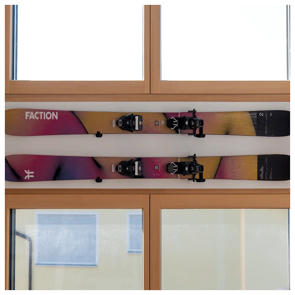 minimalist ski wall mount rack storage organizer for garage home decor