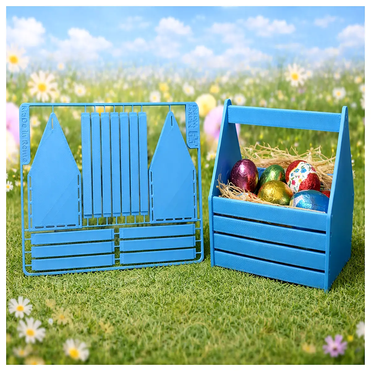 Easter Chocolate Egg Basket Set 8x5cm 1hr 22min Decorative Basket Gift Box