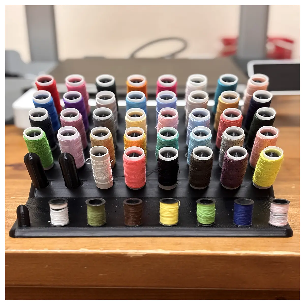 40 spool holder rack thread organizer for sewing machine table storage