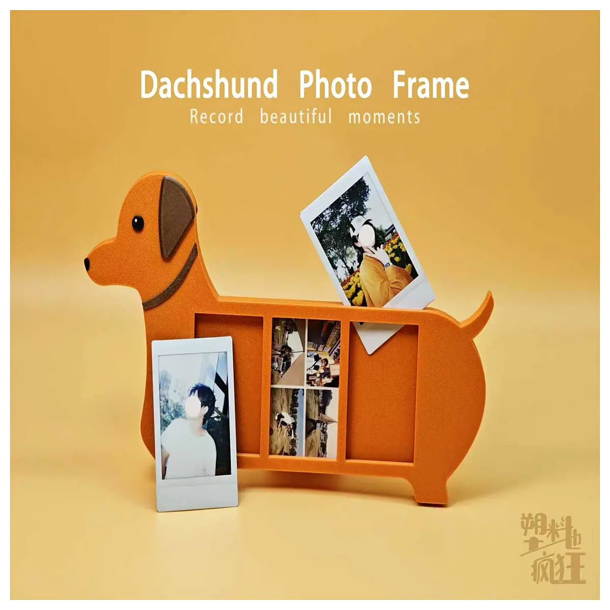 Dachshund Dog Photo Frame Mini Instant Camera Compatible Desktop Decoration Pet Ornament Gift Idea