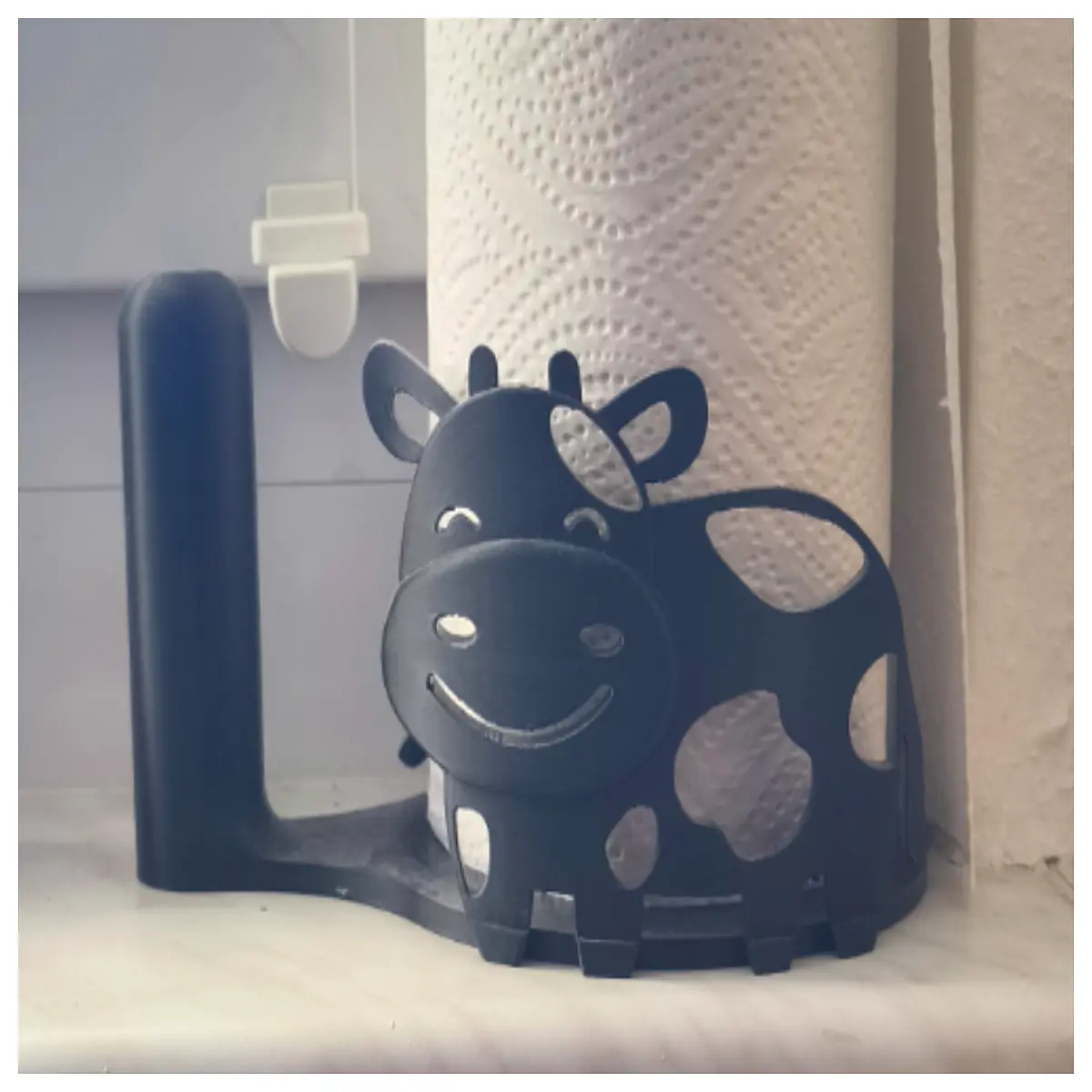 Paper Towel Holder Automatic Rotating Kitchen Bathroom Desk Storage Shelf Cow Paper Dispenser Space Saving