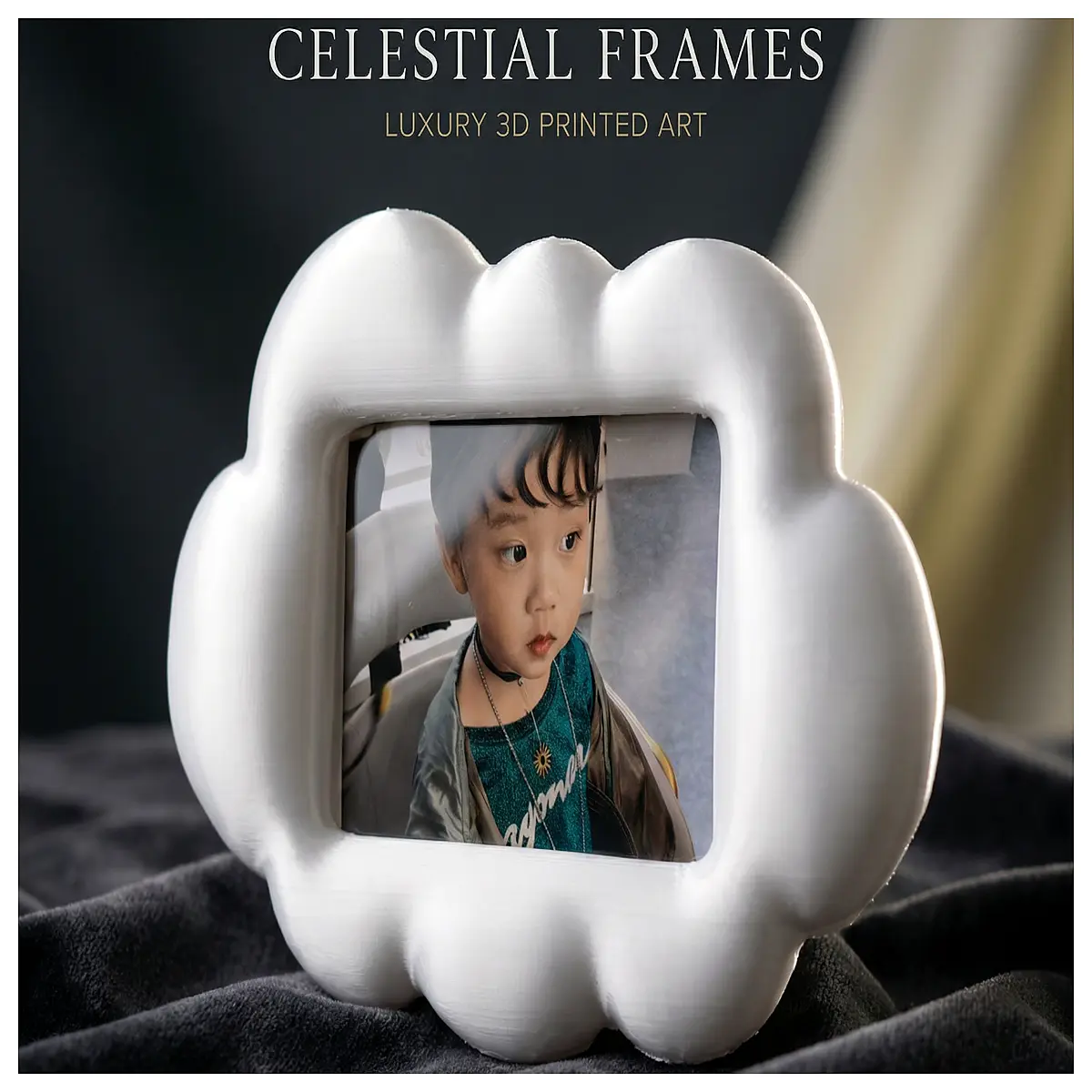 Silk Cloud Photo Frame 4 Inch Photo Decor Small Ornament Office Desktop Scene Accessory Photography Props