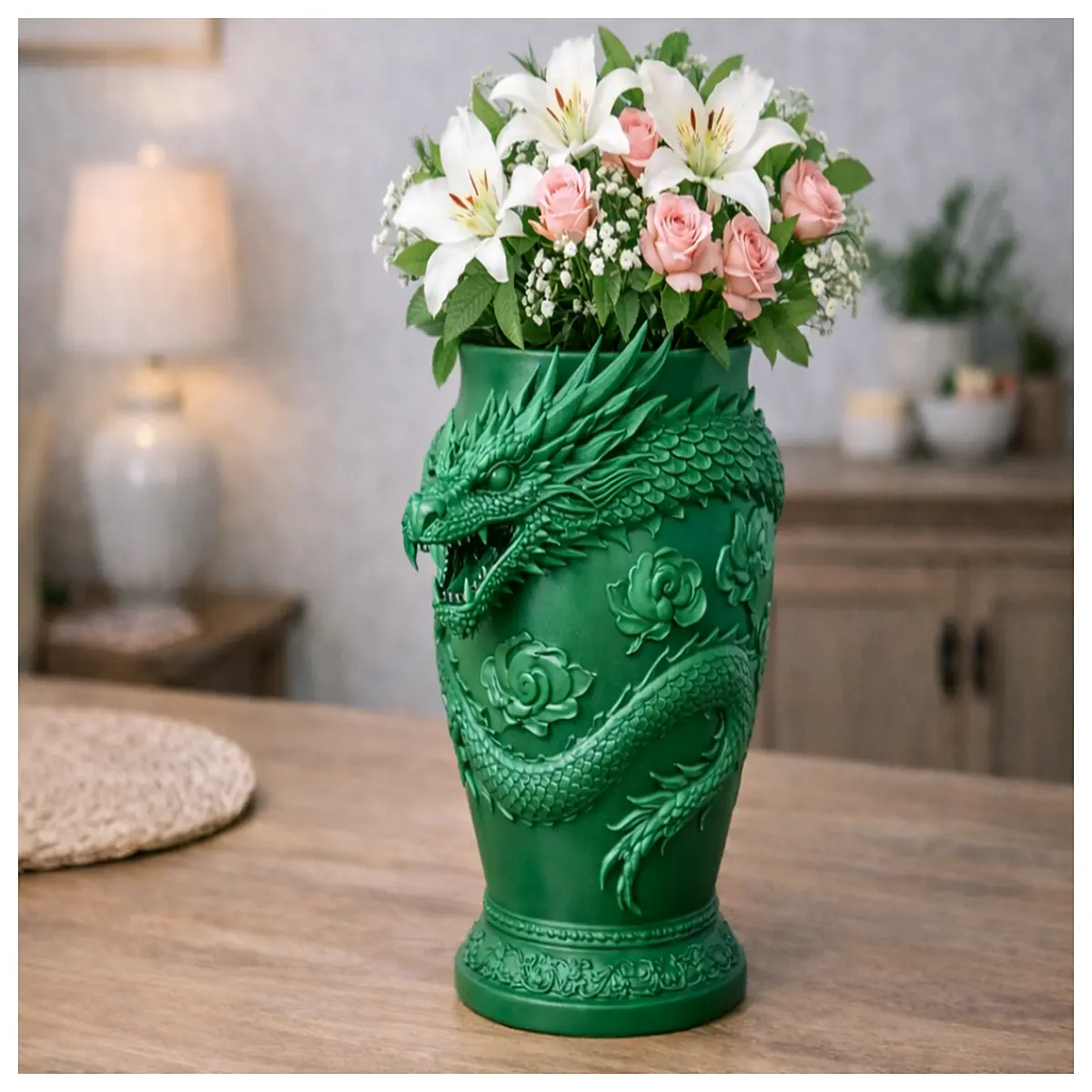Dragon Vase Decoration Ceramic Art Sculpture Home Decor Dragon Theme Friends Family Elegant Dragon