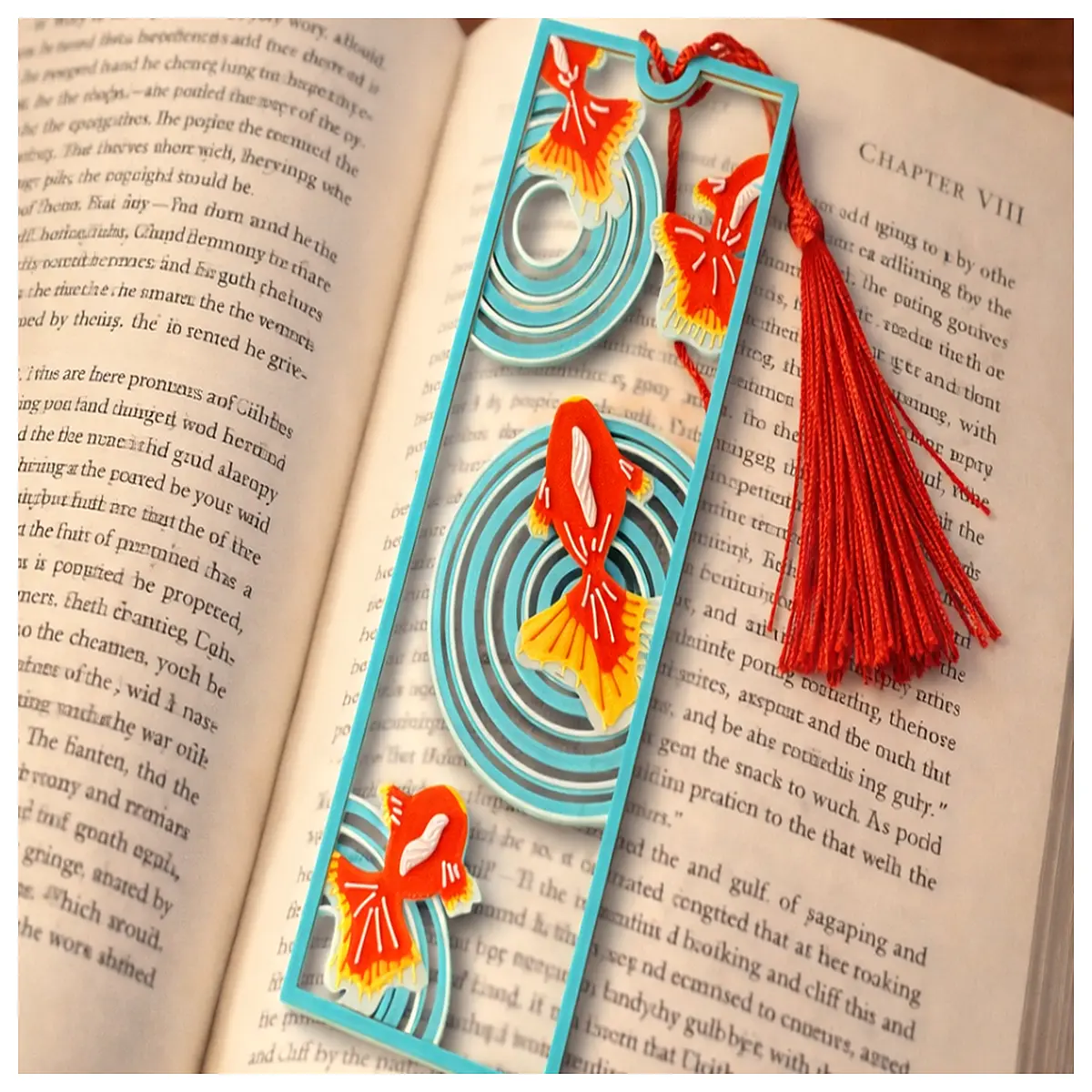 Japanese Koi Bookmark Koi Theme Bookmark Fish Lover Collectible Memorial Gift Fish Book Marker Fish Illustration Bookmark