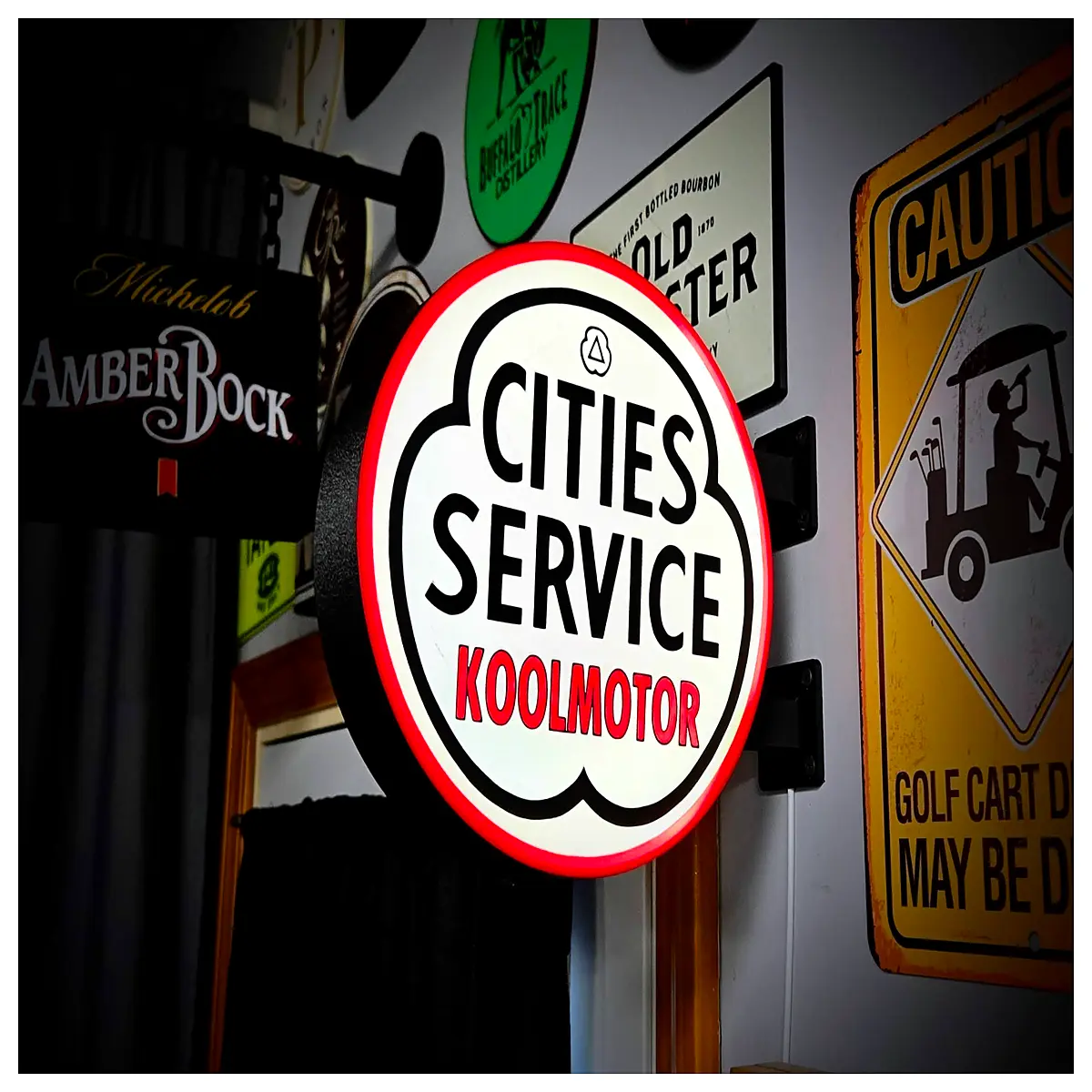 Cities Service Gas Station Sign Billboard Outdoor Signage Car Fueling Sign Promotional Box