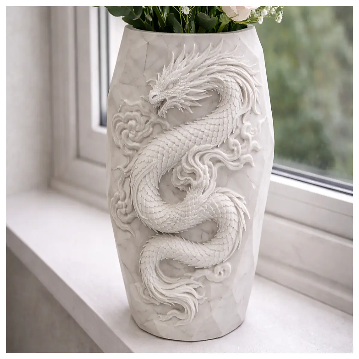 Oriental Dragon Vase Ceramic Decoration Home Display Art Dragon Decor Dragon Culture Ceramic Figurine Dragon Vase