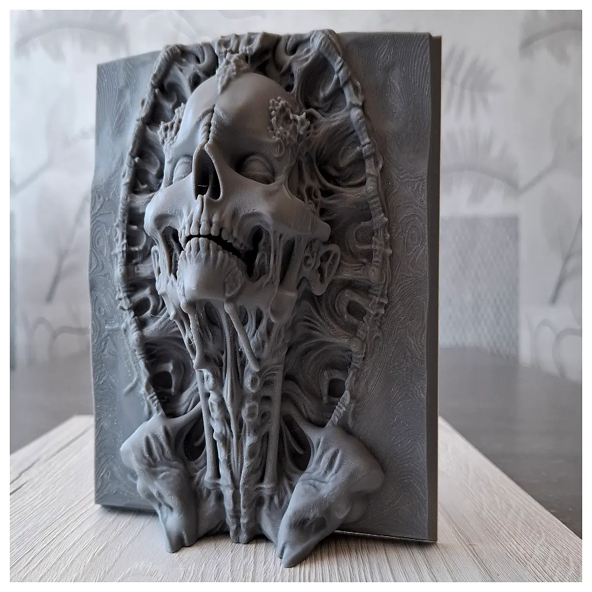 the cursed crown bas relief sculpture dark fantasy decor gothic home ornament vintage metal art piece