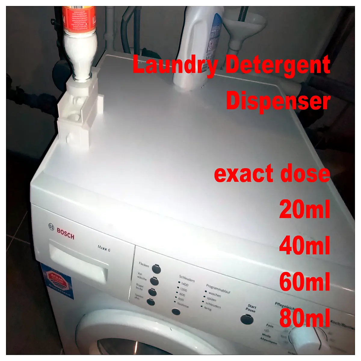 Laundry Detergent Dispenser 20ml Automatic Dosing Unit Smart Laundry Accessories Detergent Measuring Device