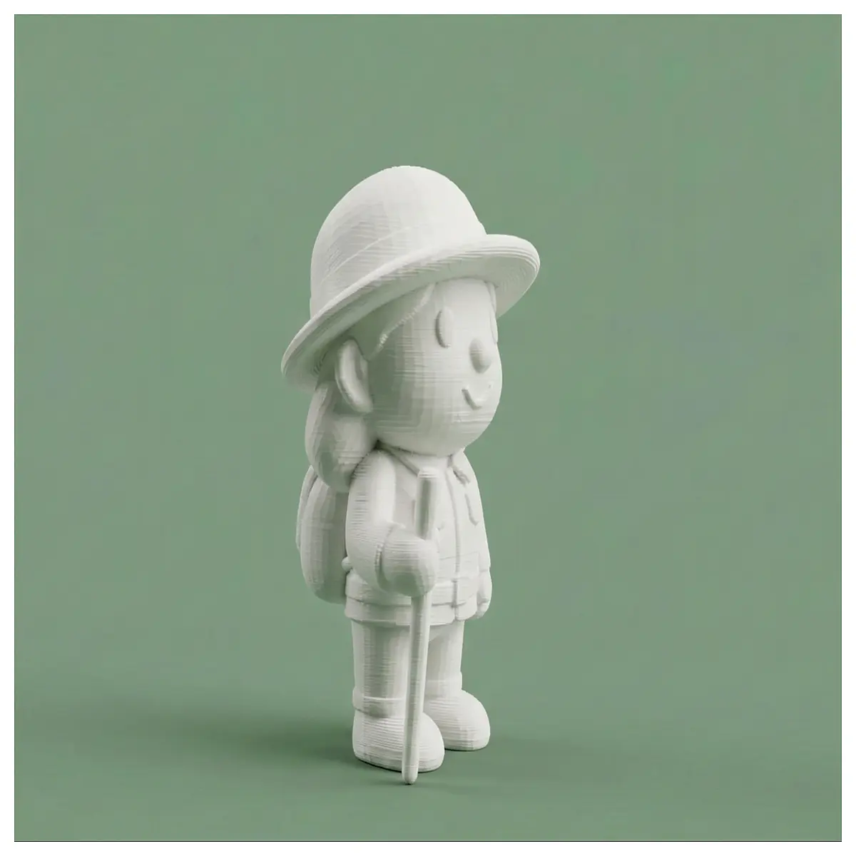 Cute Cartoon Explorer Statue Character Model Toy Collection Anime Peripheral Outdoor Adventure Character Decoration