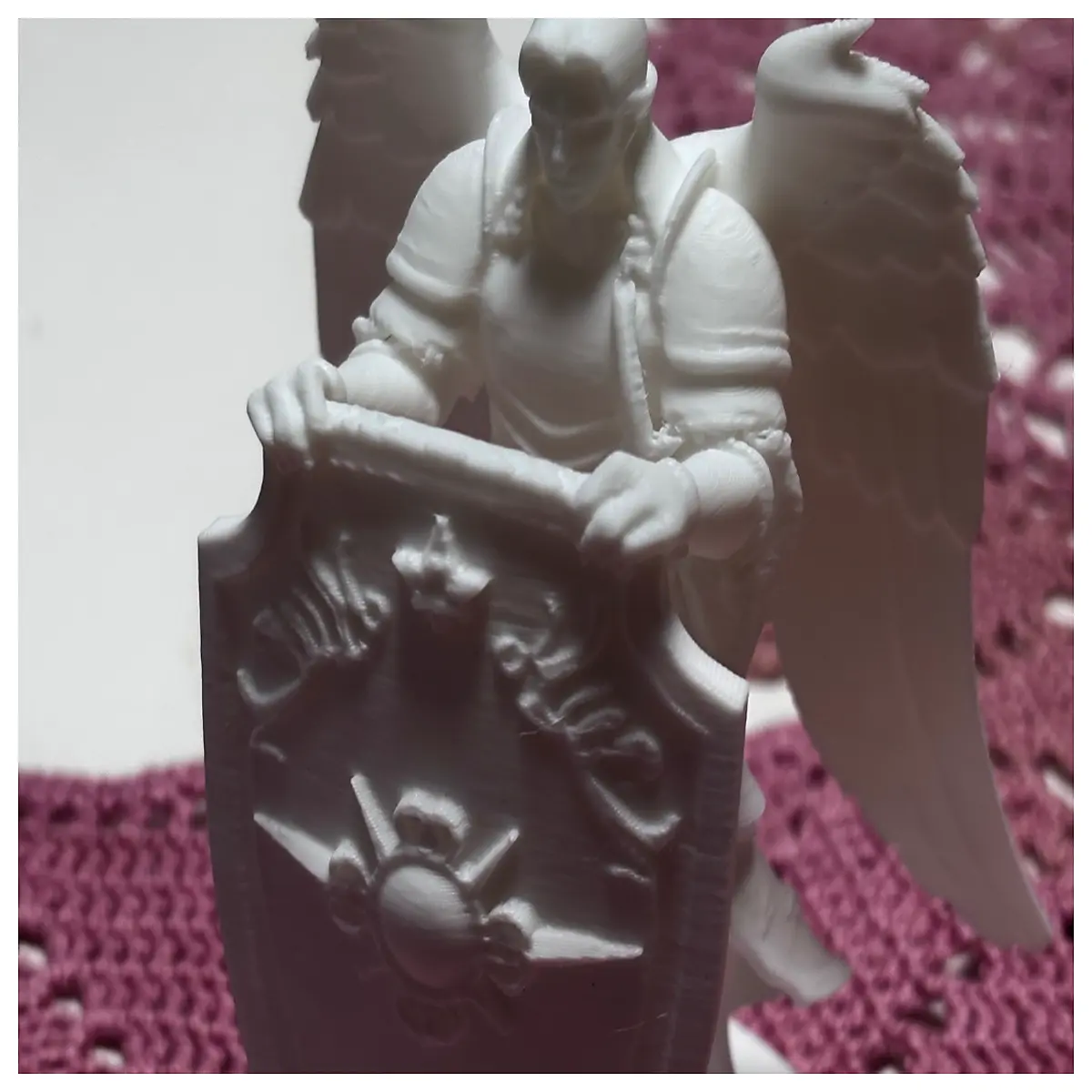 Winged Knight Sculpture Angelic Statue Holy Knight Art Religious Sculpture Decorative Figurine Collectible Art