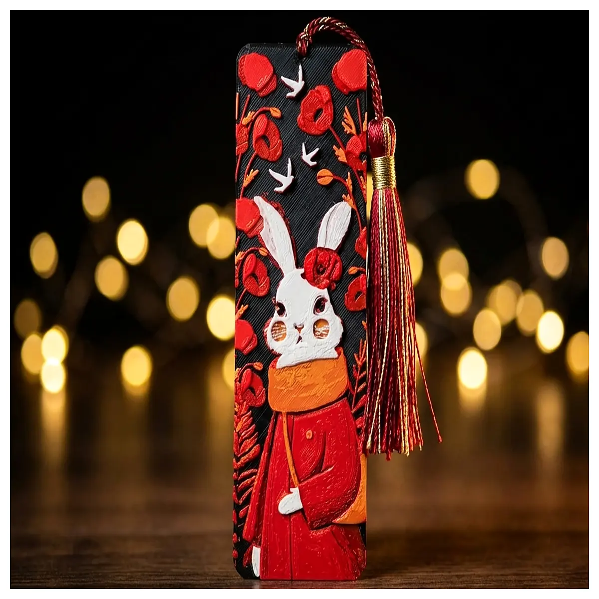 Spring Rabbit Poppy Bookmark Anime Merchandise Rabbit Bookmark Girl s Collection Gift Illustration Bookmark