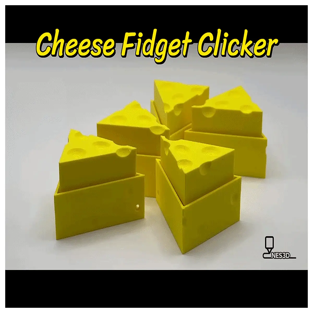 Cheese Squeezier Clicker Keychain Stress Relief Toy Fun Distraction Anxiety Relief Desk Game Puzzle Toy