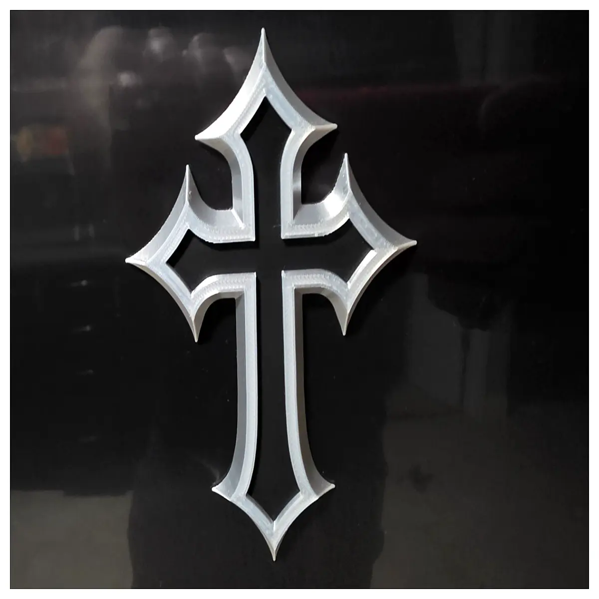 gothic cross pendant necklace silver black goth jewelry alternative subculture metal occult symbol