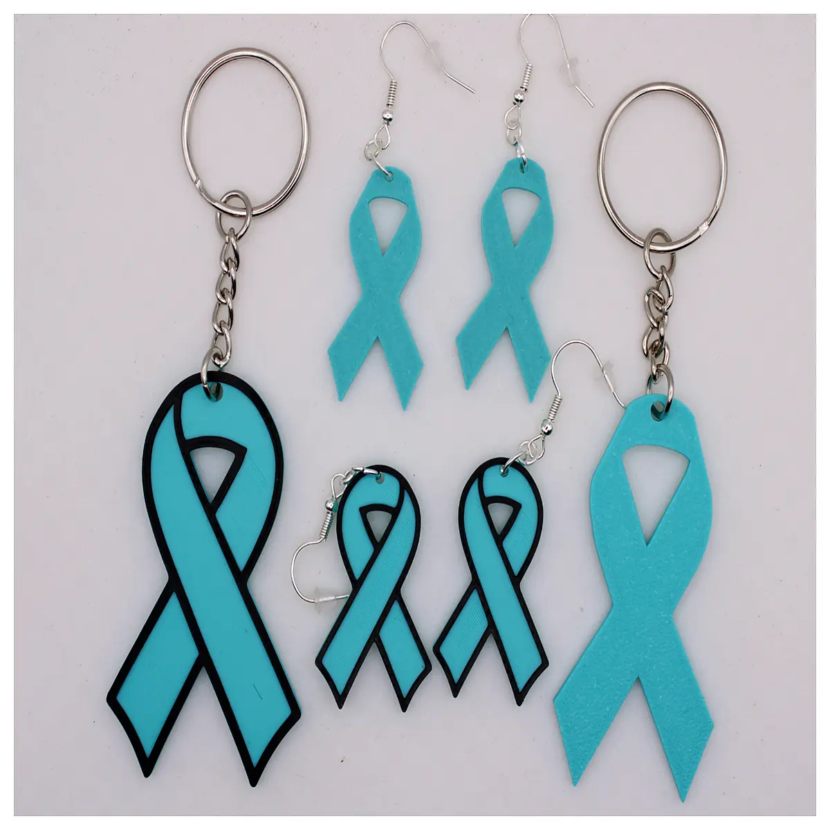 Charity Ribbon Keychains Earrings Fundraising Accessories Festival Decorations Ribbon Embellishments Memorial Keepsakes