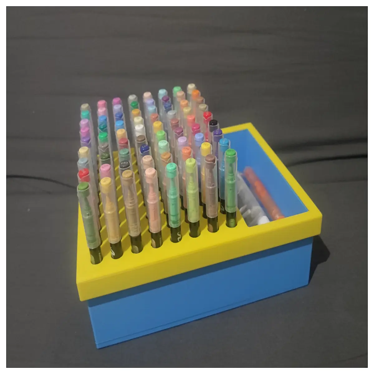large capacity marker pen organizer box with lid acrylic art supply storage case for markers and pens desktop stationery holder