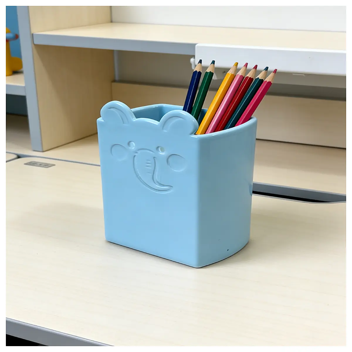 elephant desk organizer with compartments for pens pencils and office supplies