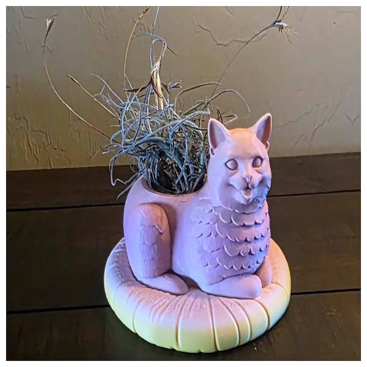 Cute Cat Car Decoration Meow Pineapple Planter Holder Auto Accessory Creative Gift Car Styling